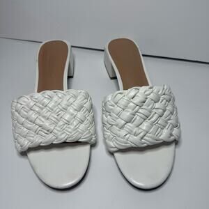 Dream Pairs Womens‎ White Braided Slip On Sandals Size 10